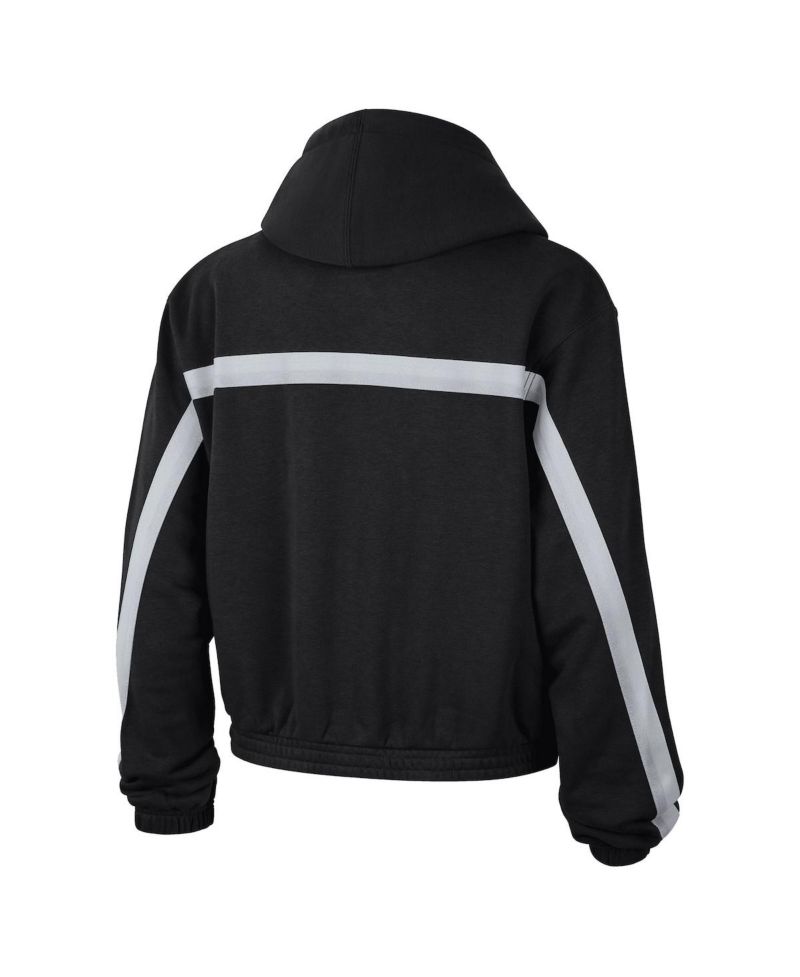 Women's Black Brooklyn Nets Courtside Statement Edition Pullover Hoodie