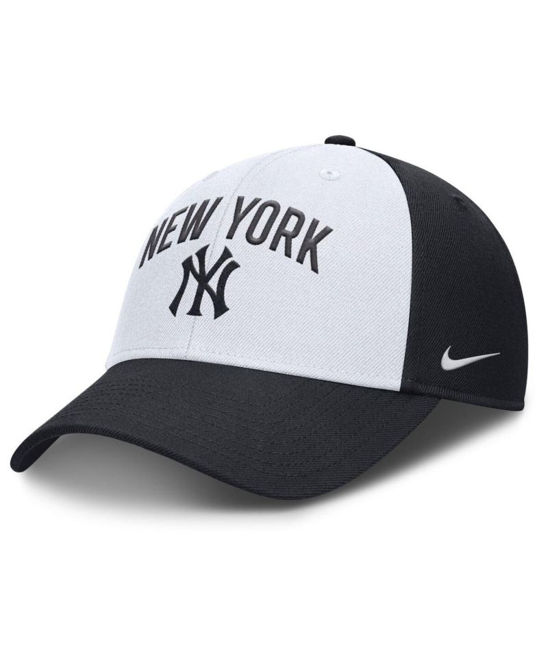 Men's White/Navy New York Yankees Club Performance Adjustable Hat