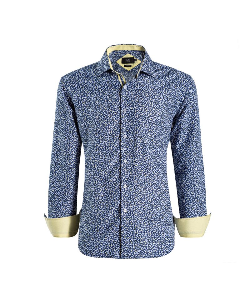 Big Boys Navy Slim Fit Floral Shirt for