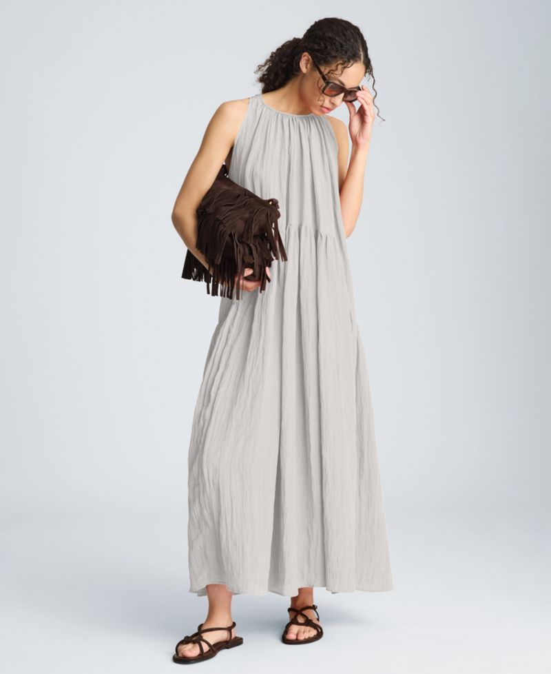 Women's Halter Neck Tiered Maxi Dress