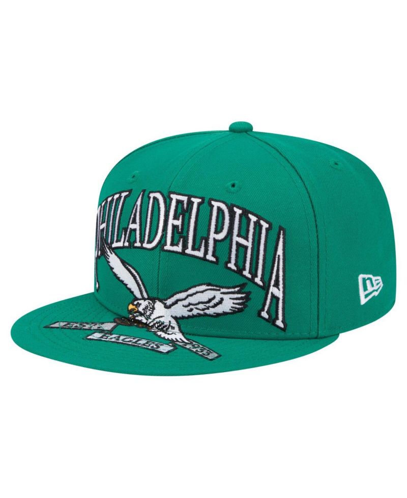 Men's Kelly Green Philadelphia Eagles Throwback Oversized 59FIFTY Fitted Hat