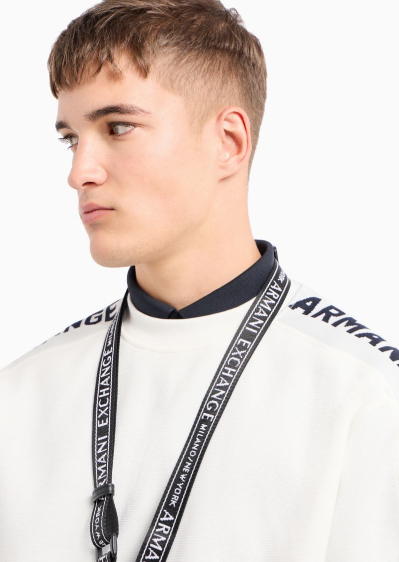 Men's Jacquard Logo Sleeve Crewneck Sweatshirt