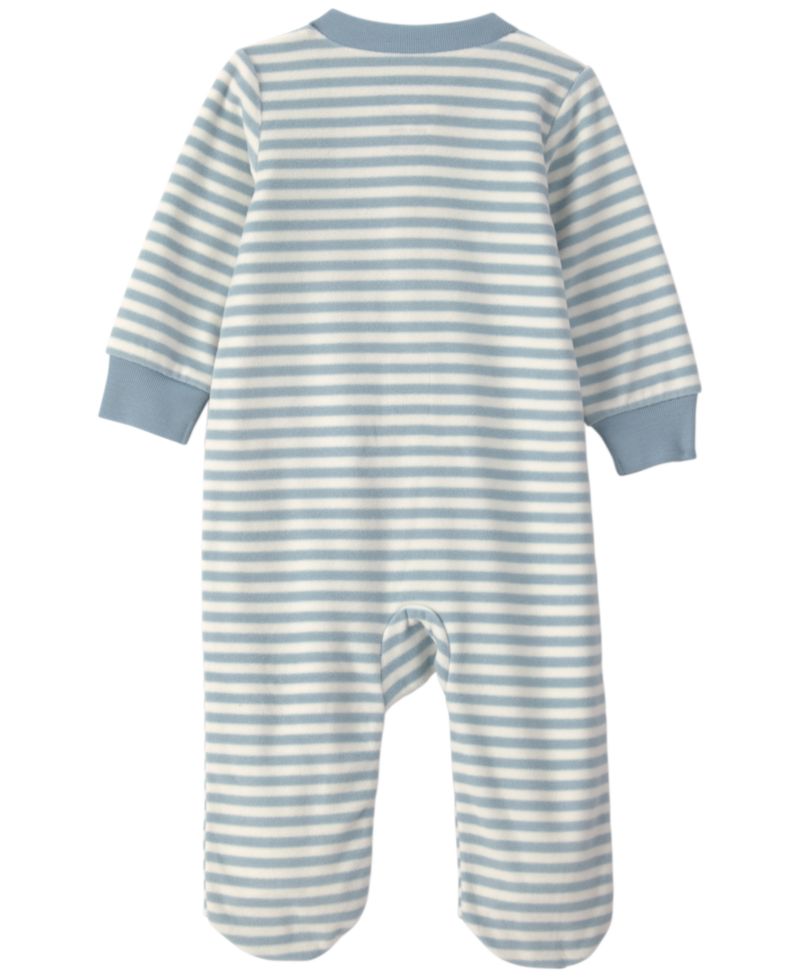 Boys' and Girls' Milk & Cookies 2-Way Zip Striped Fleece Sleep & Play Pajamas