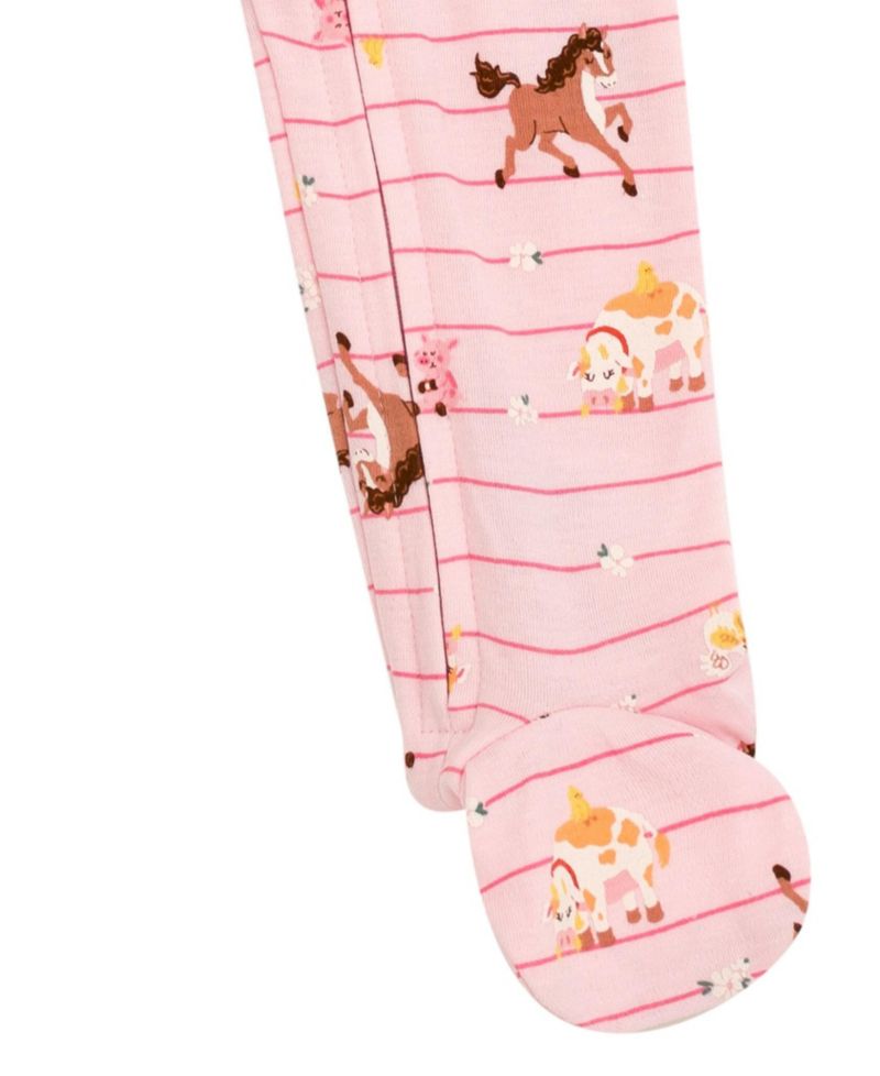 Baby Girls Girl's(Newborn-24M) Animals Ribbed Zip Up Sleep N' Play Coverall