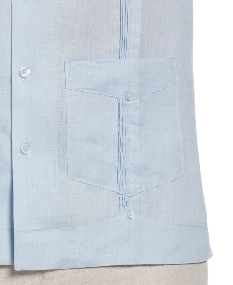 Men's 100% Linen Short Sleeve 4 Pocket Guayabera Shirt