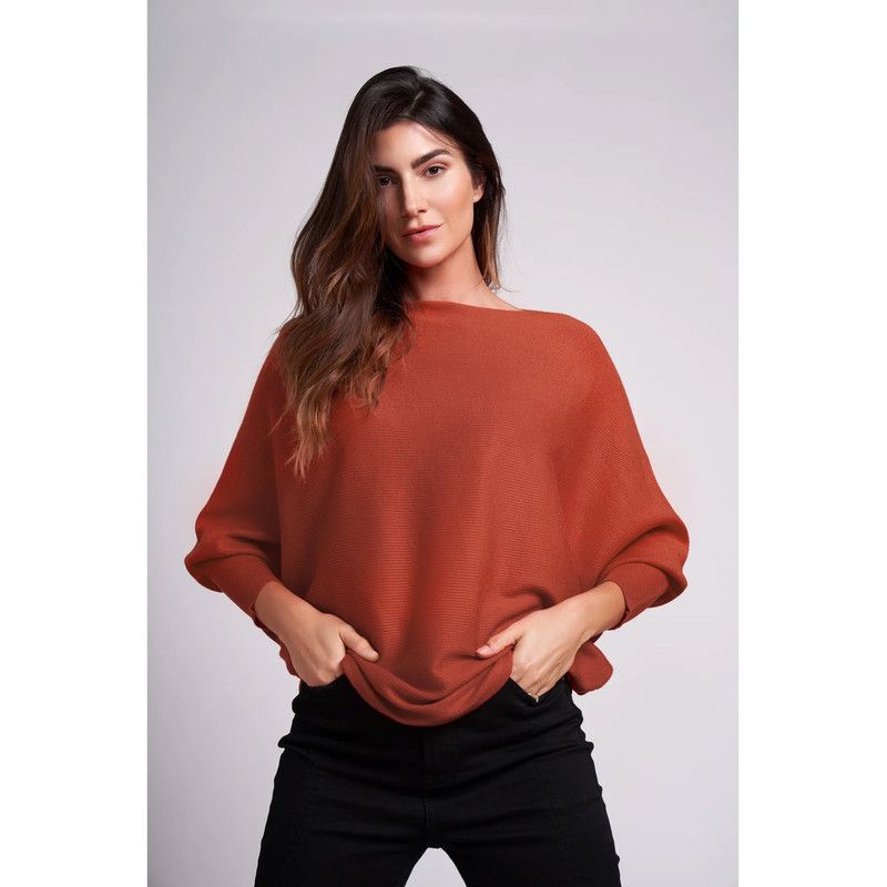 Women's Ivy Oversized Dolman 3/4 Sleeve Sweater