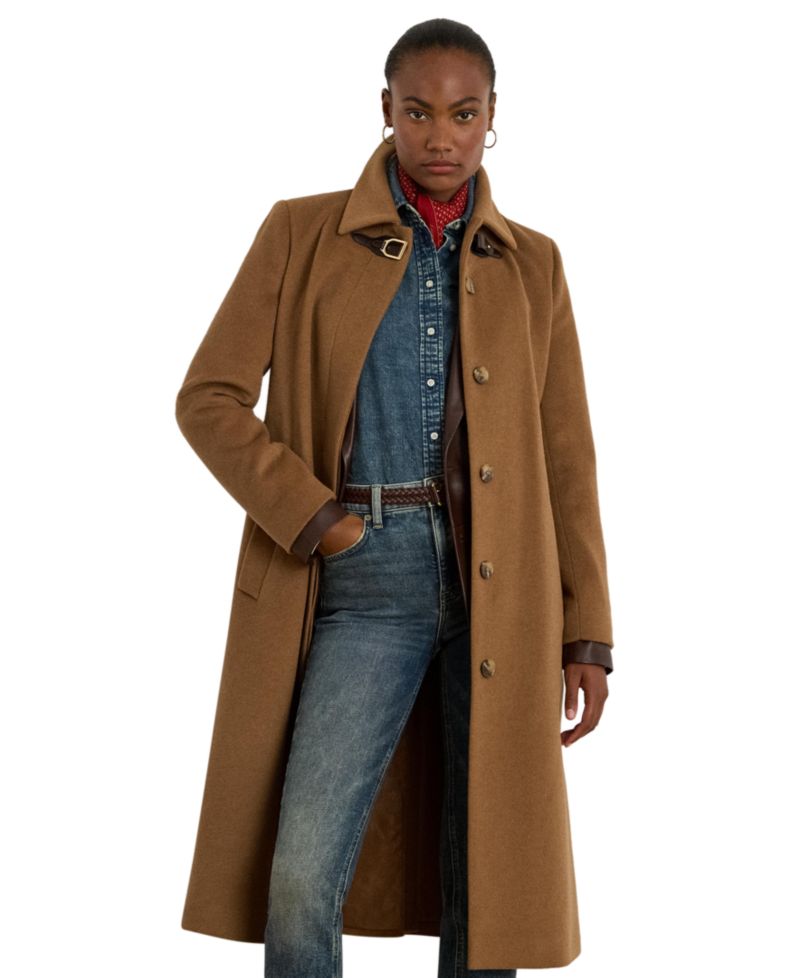 Women's Belted Single-Breasted Wool-Blend Coat