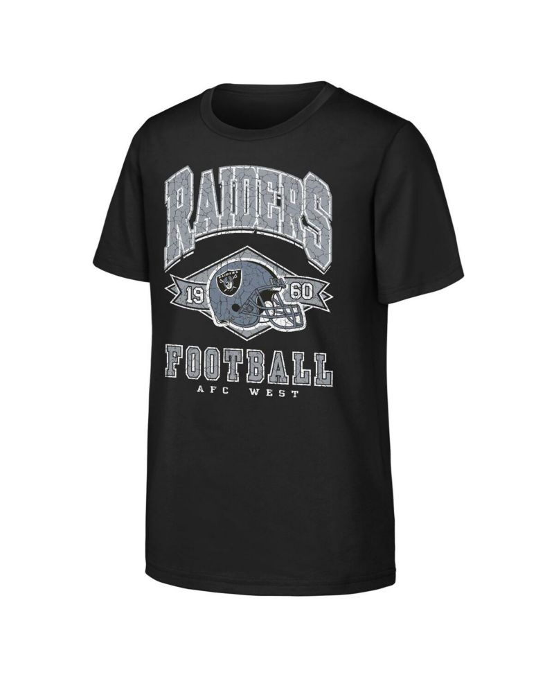 Big Boys and Girls Black Las Vegas Raiders Kick Off T-Shirt
