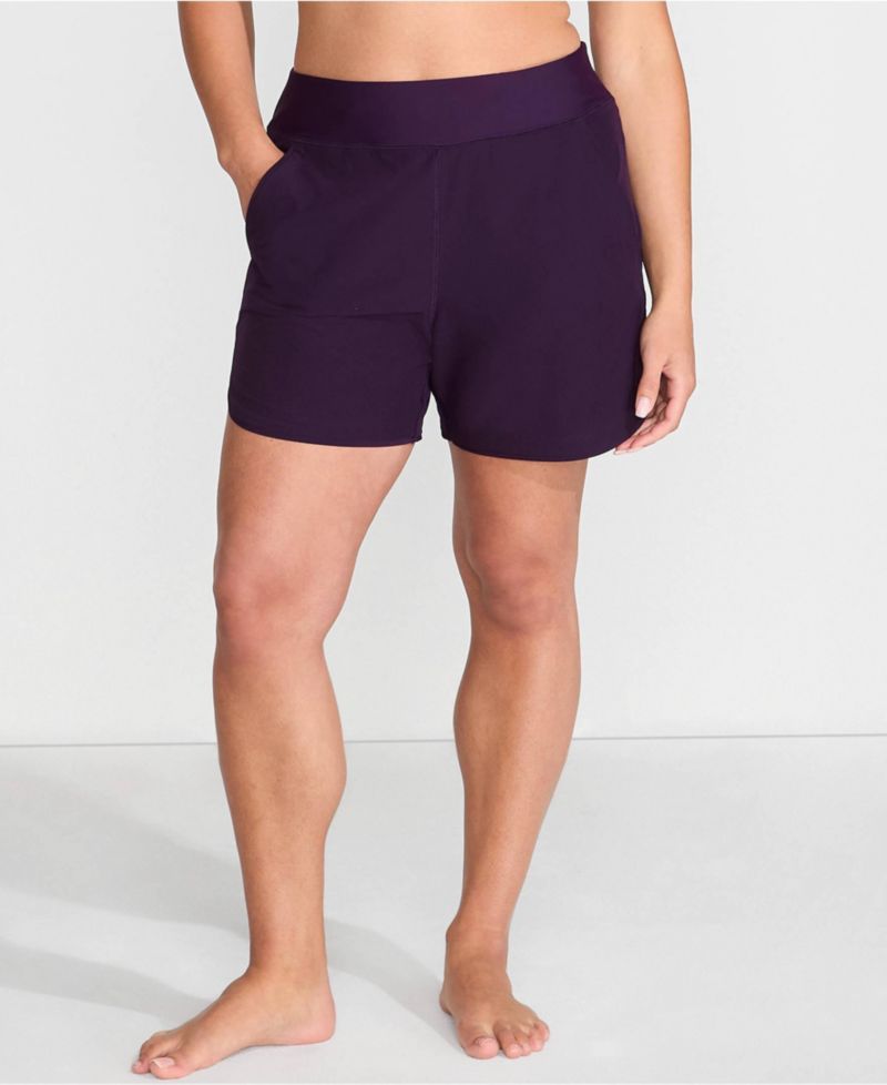 Women's Curvy Fit 5" Quick Dry Board Shorts Swim Shorts with Panty