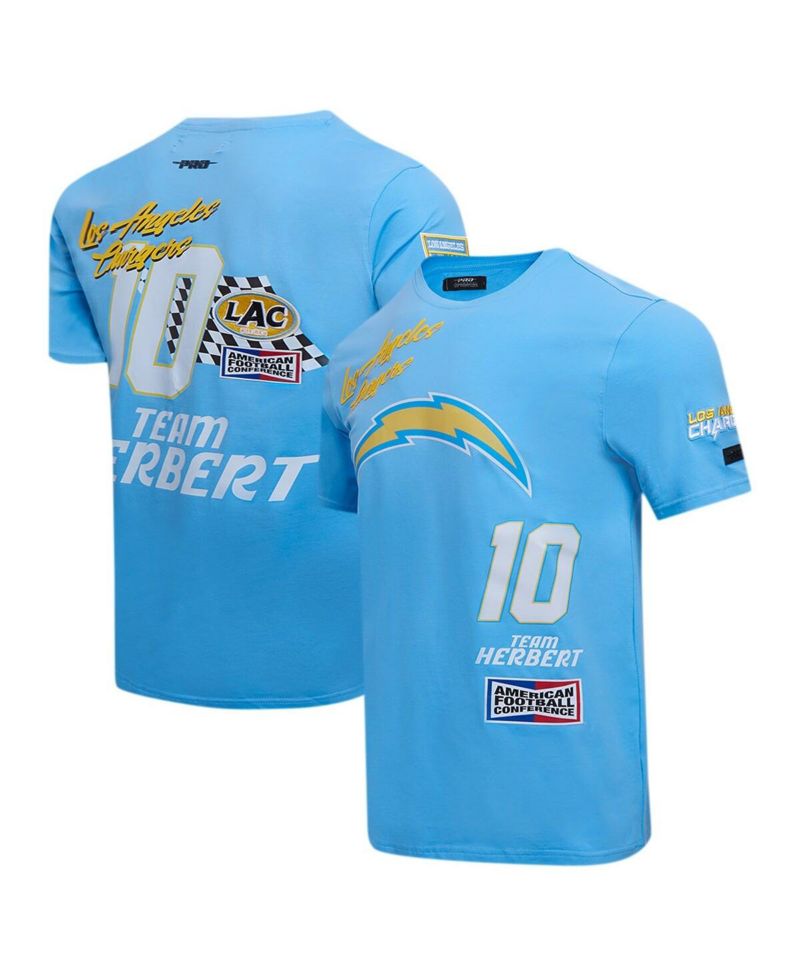 Men's Justin Herbert Powder Blue Los Angeles Chargers Fast Lane Name and Number Player T-Shirt