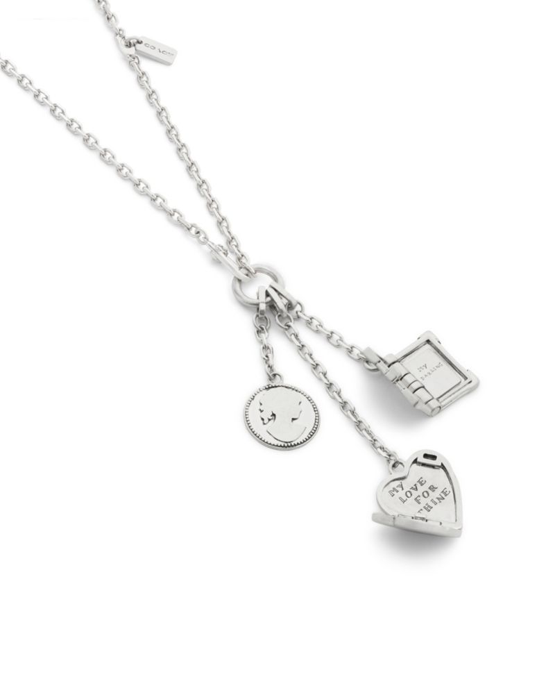 Silver Runway Heart Charm Necklace