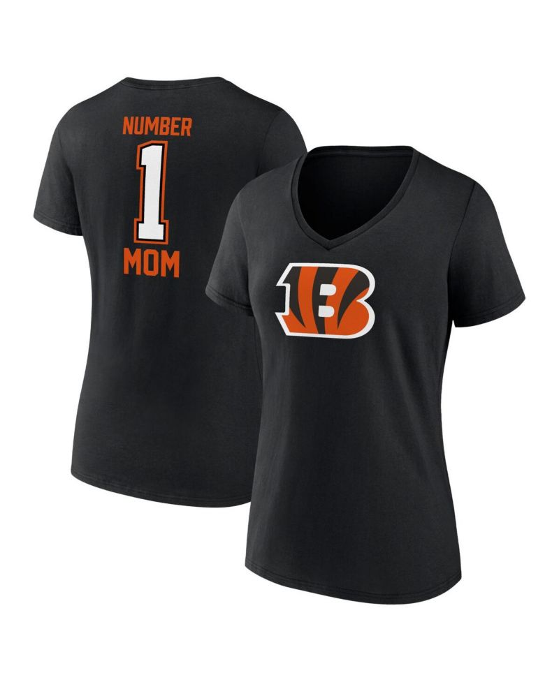 Women's Black Cincinnati Bengals Mother's Day V-Neck T-Shirt