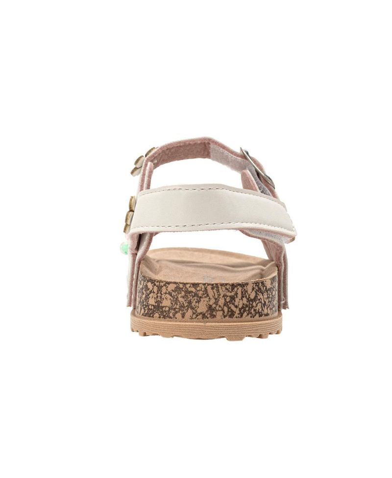 Little Girls Footbed Sandals - Comfortable Design & Beaded Ankle Strap