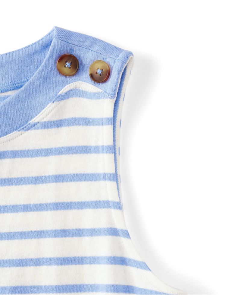 Women's Plus Size Mariner Button Shoulder Tank