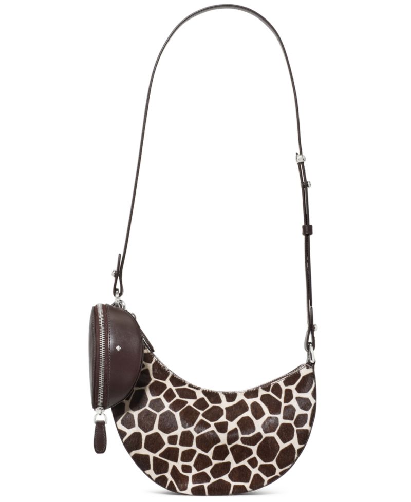 Duo Small Giraffe Print Calf Hair Crossbody Bag