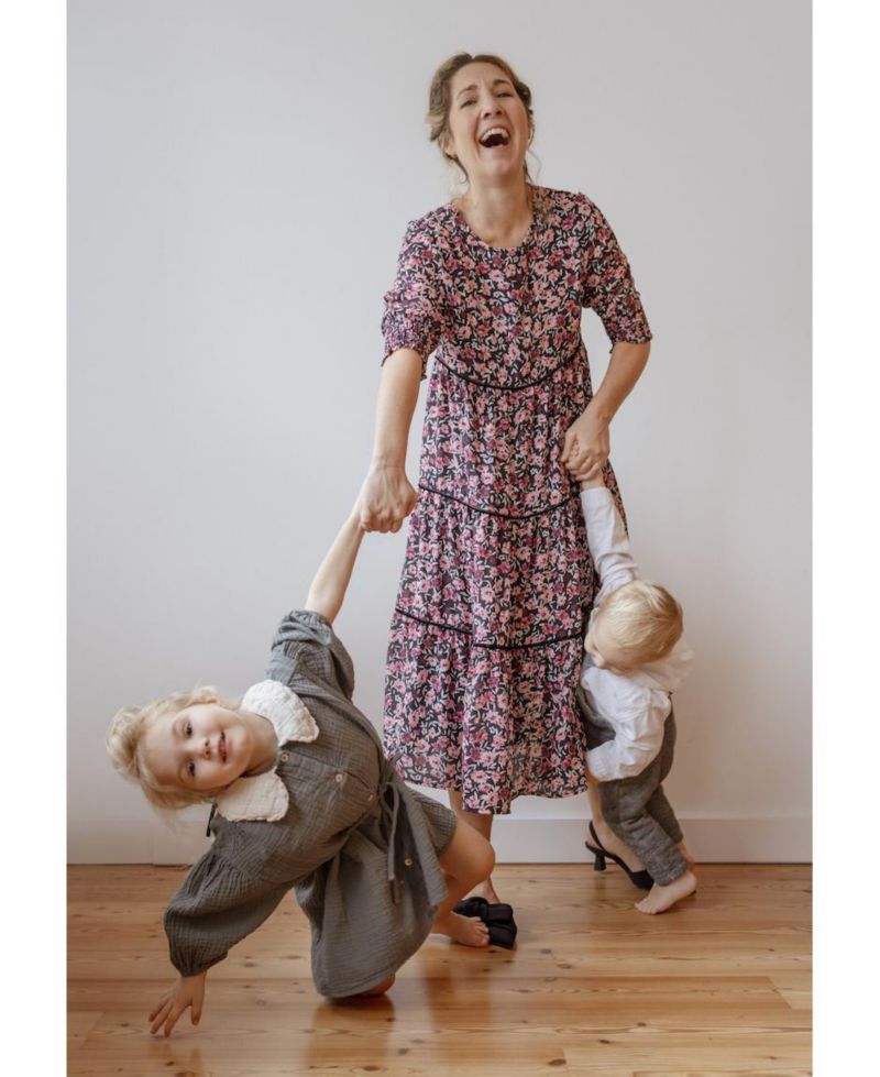 Aurora Floral Crepe Maternity Dress