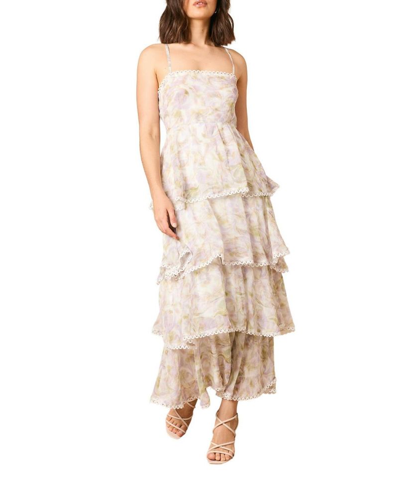 Women's Tiered Spaghetti Strap Maxi Dress