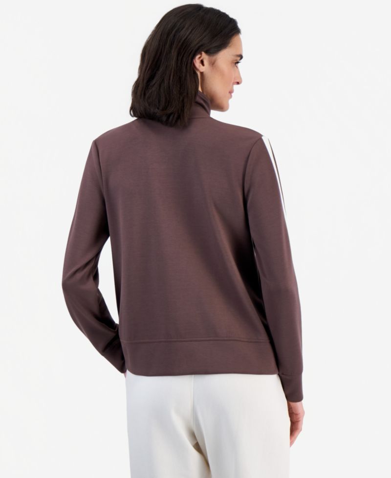 Women's Mock-Neck Relaxed-Fit Full-Zip Jacket