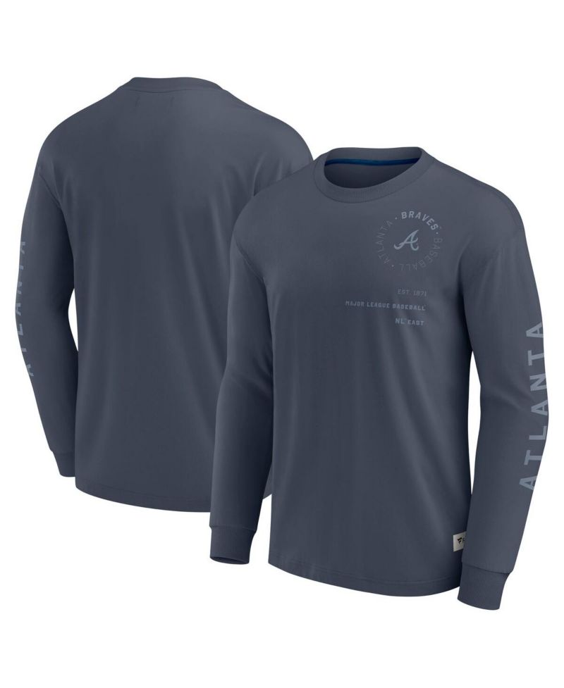Men's Blue Atlanta Braves Elements Future Ground Tonal Info Long Sleeve T-Shirt