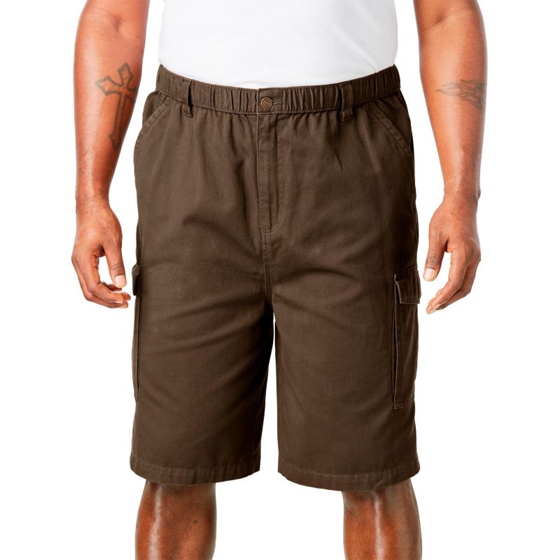 Men's by KingSize Renegade 9" Full Elastic Waist Cargo Shorts