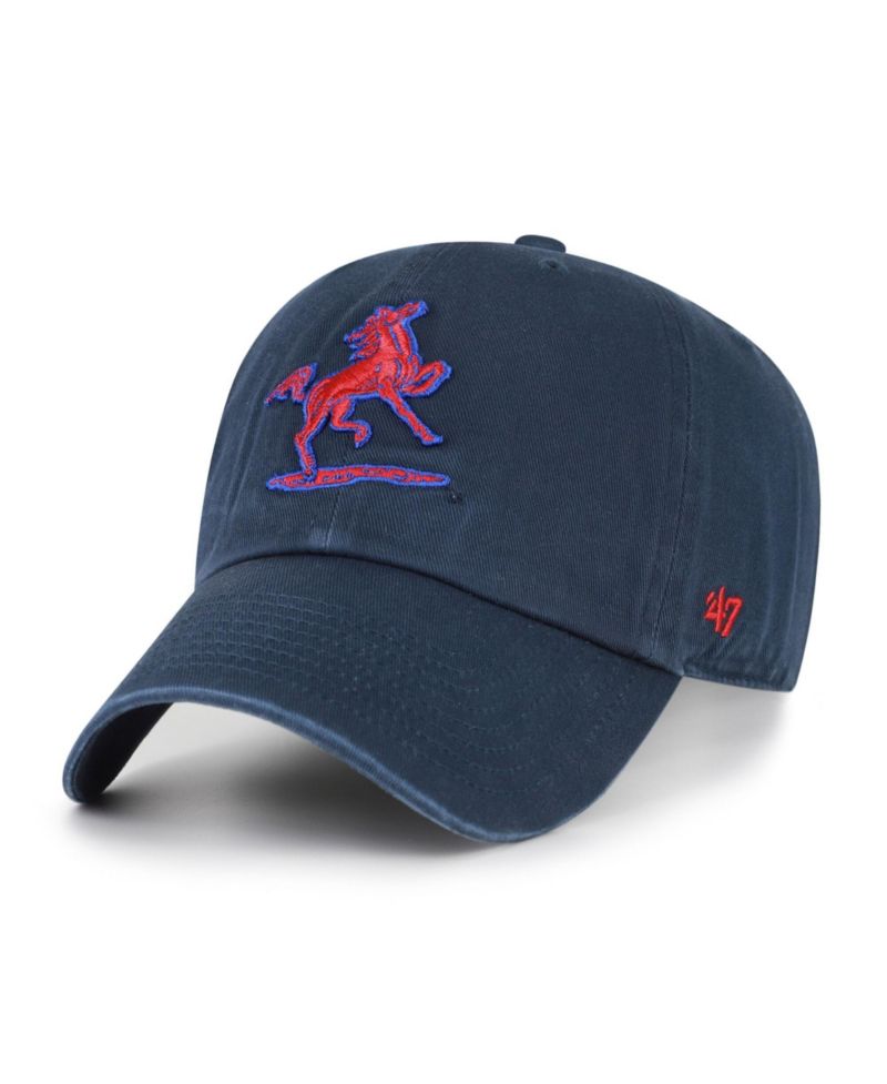 Men's '47 Navy SMU Mustangs Vault Clean Up Adjustable Hat
