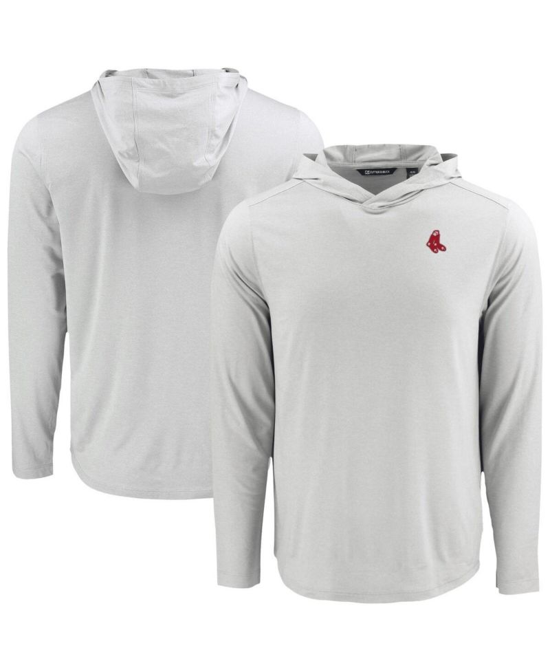 Men's Gray Boston Red Sox Coastline Epic Comfort Eco Hoodie Long Sleeve T-Shirt
