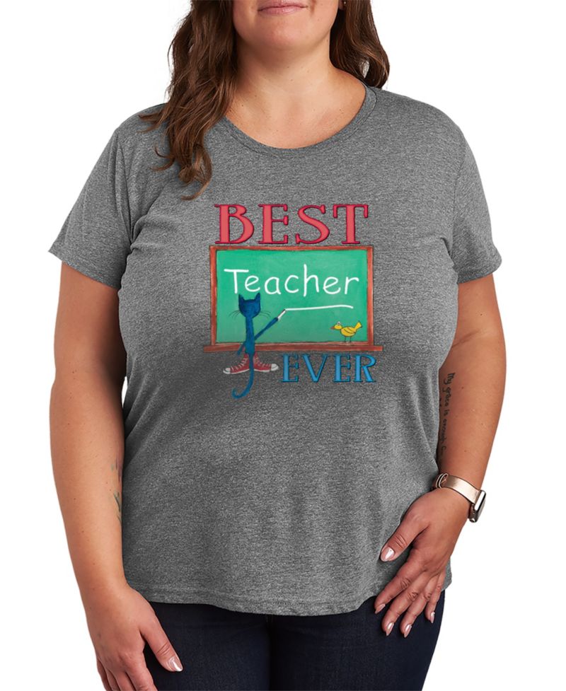 Plus Size Pete the Cat Best Teacher Graphic T-Shirt