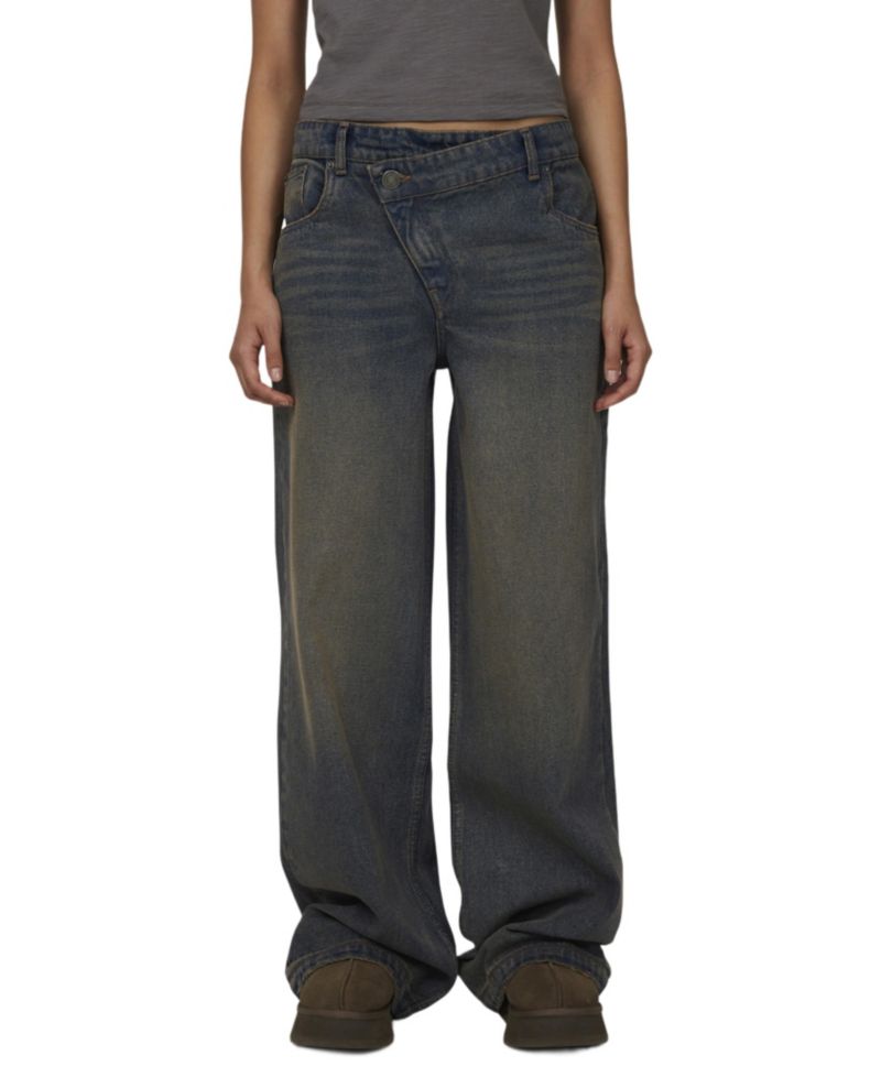 Women's Baggy Vintage Wash Denim Jeans