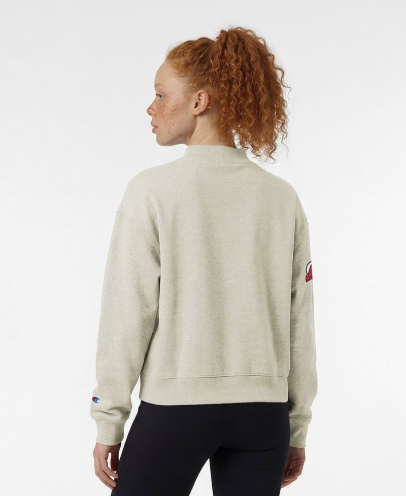 Women's New Jersey Devils Collar Script Triumph Fleece Pullover Crewneck Sweatshirt