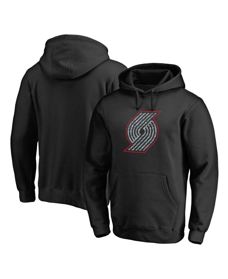 Men's Black Portland Trail Blazers Static Logo Pullover Hoodie