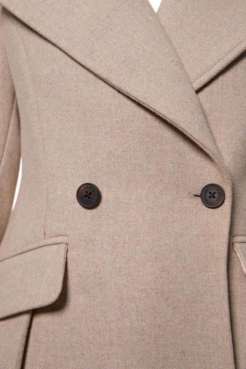 Women's Wool Tailored Flared Skirt Midi Coat