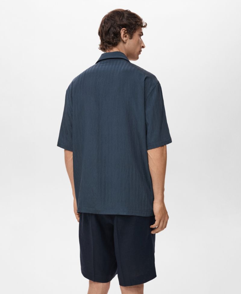 Men's Striped Embroidered Shirt