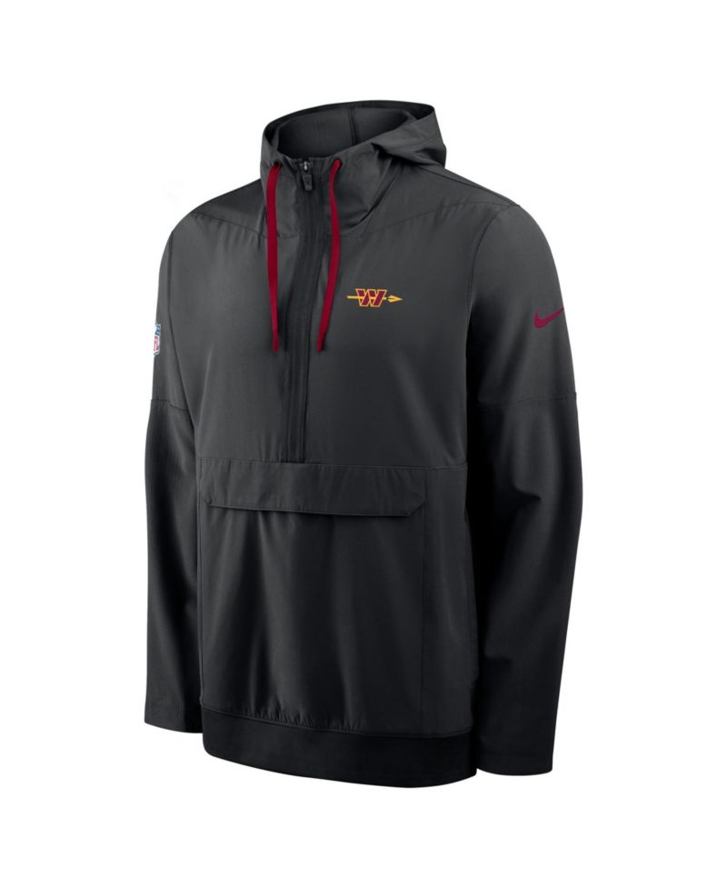 Men's Black Washington Commanders Alt Anorak Half-Zip Hooded Jacket