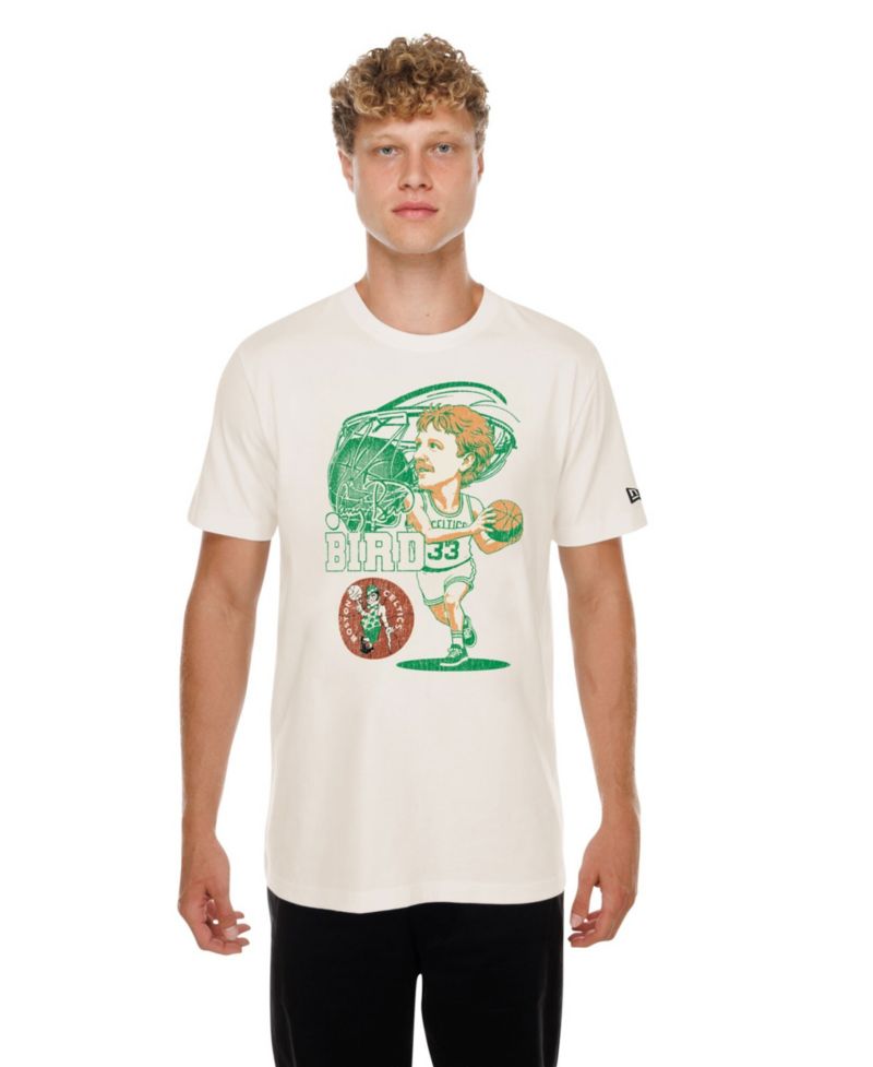 Men's Larry Bird Cream Boston Celtics Player Graphic T-Shirt