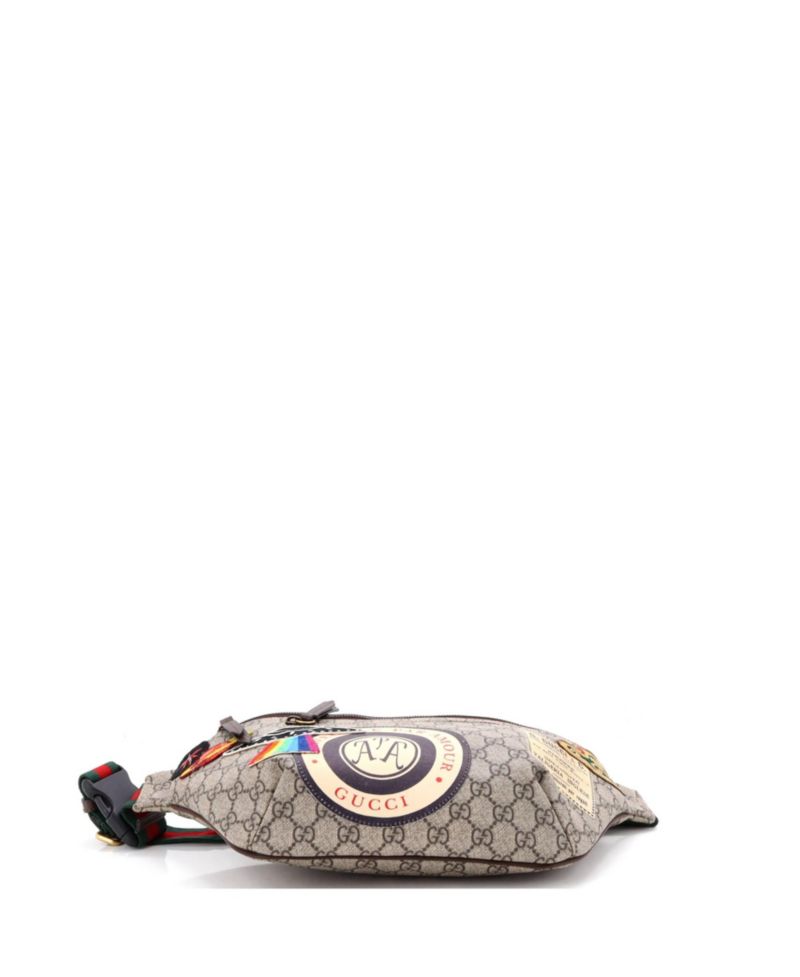 Courrier Zip Belt Bag GG Coated Canvas with Applique