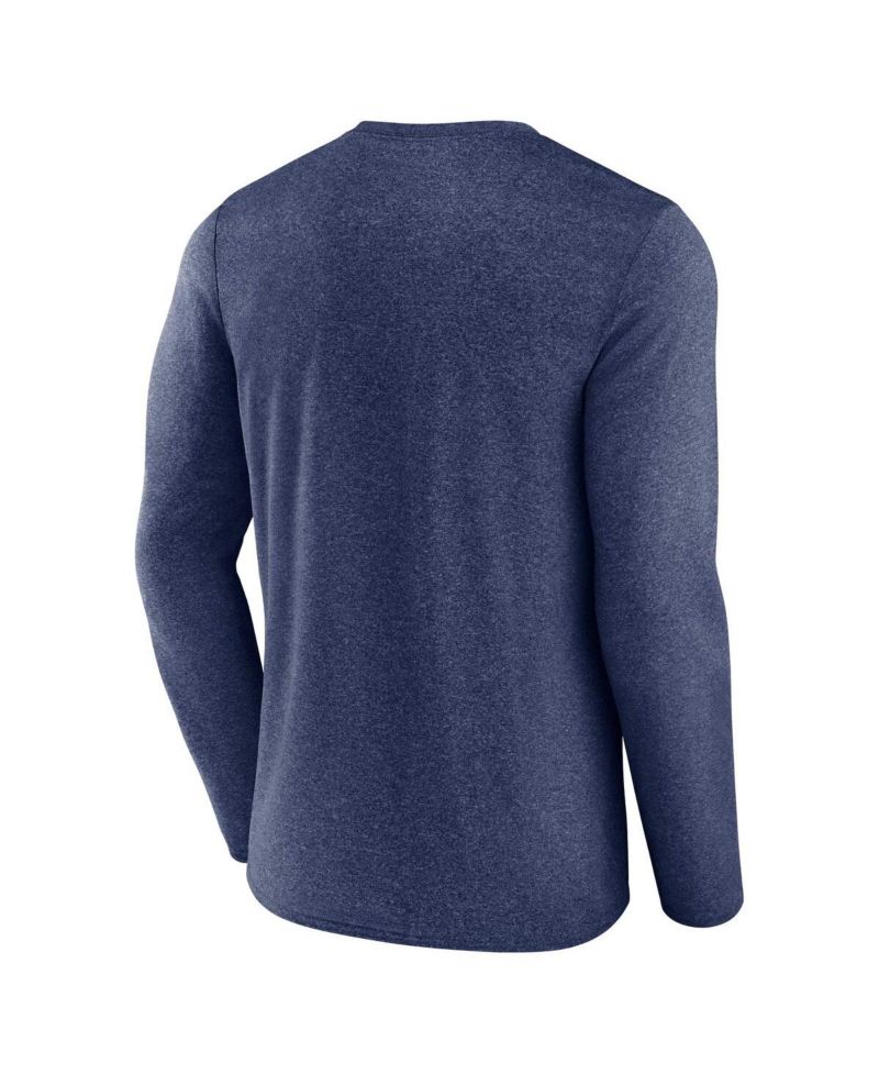 Men's Heather Deep Sea Blue Seattle Kraken Long Sleeve T-shirt
