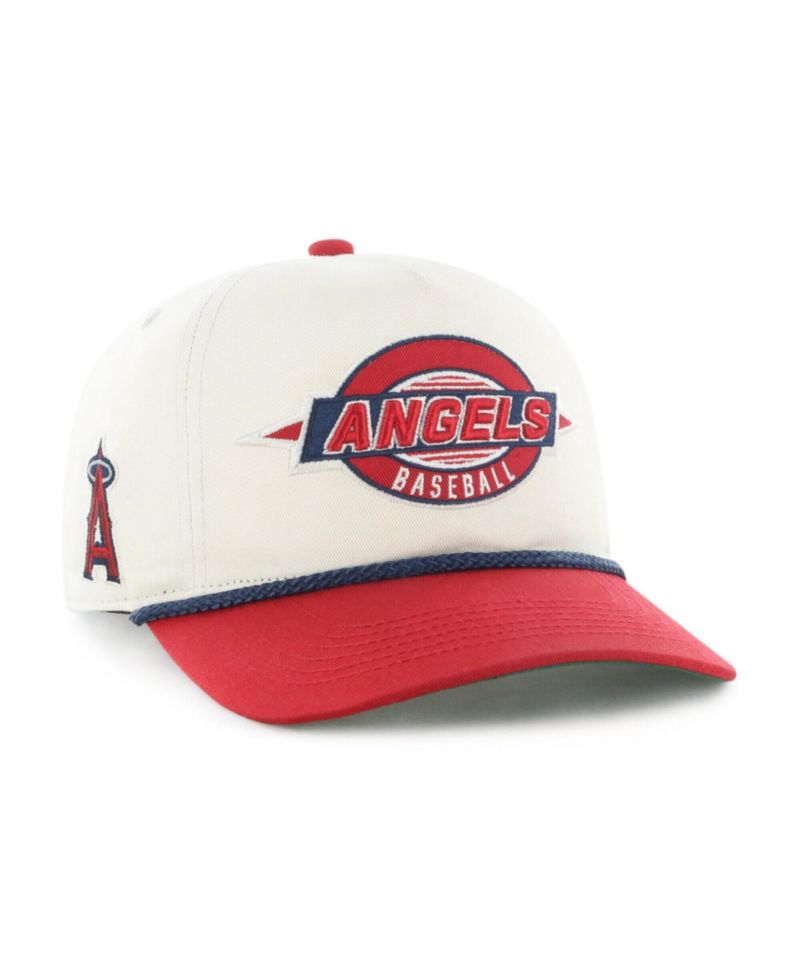 Big Boys and Girls Natural/Red Los Angeles Angels Frame Out Hitch Adjustable Hat