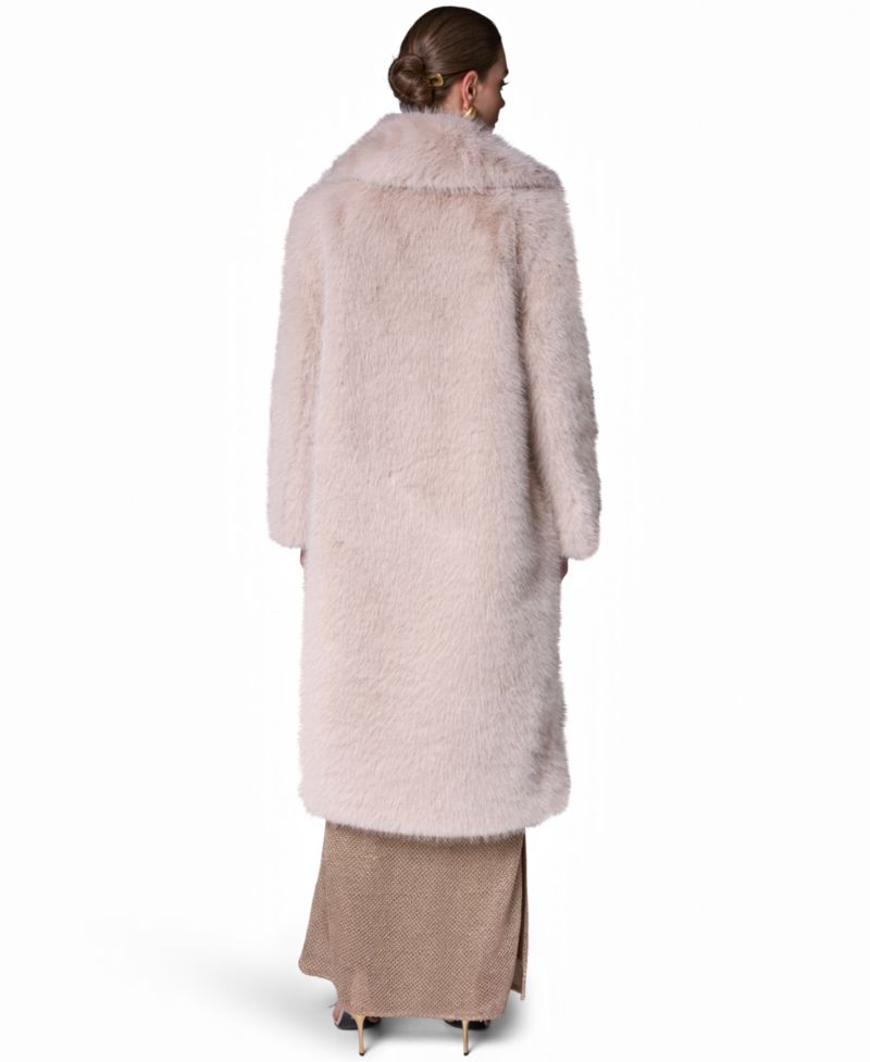 Women's Maxi Collared Faux-Fur Coat