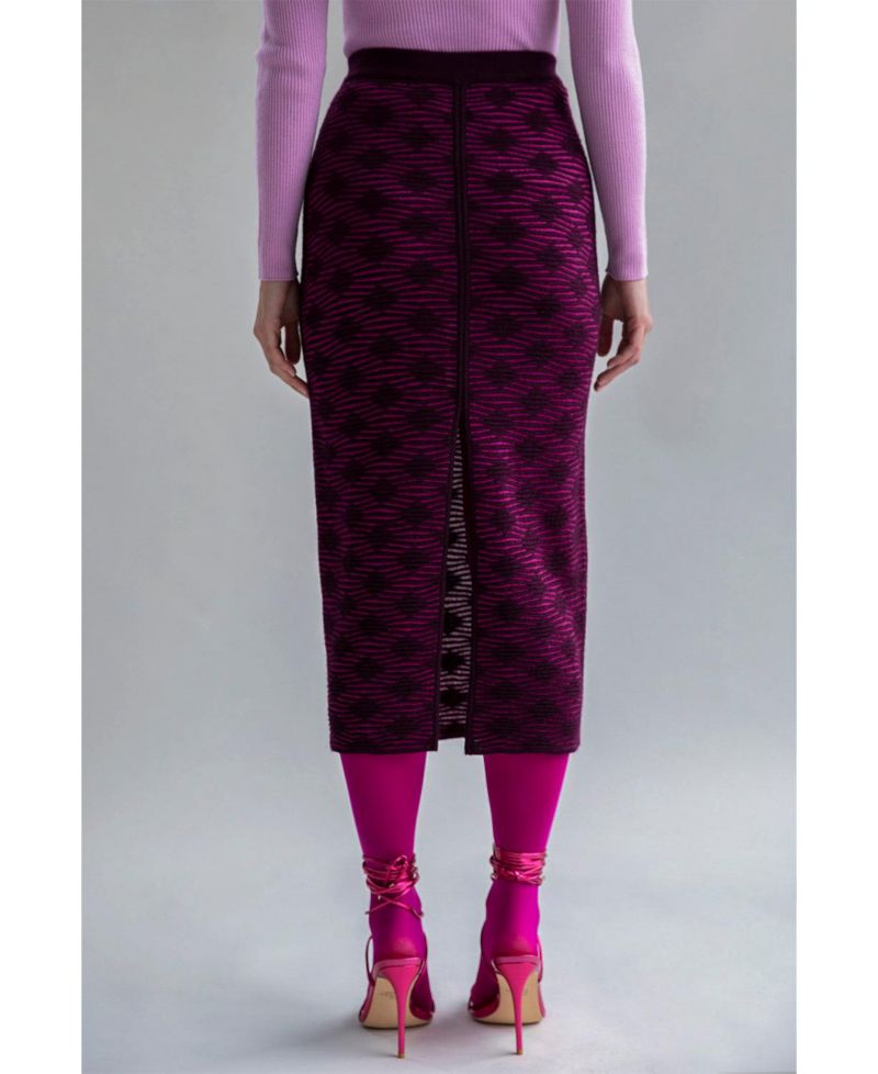 Women's Geometric Jacquard Knit Pencil skirt