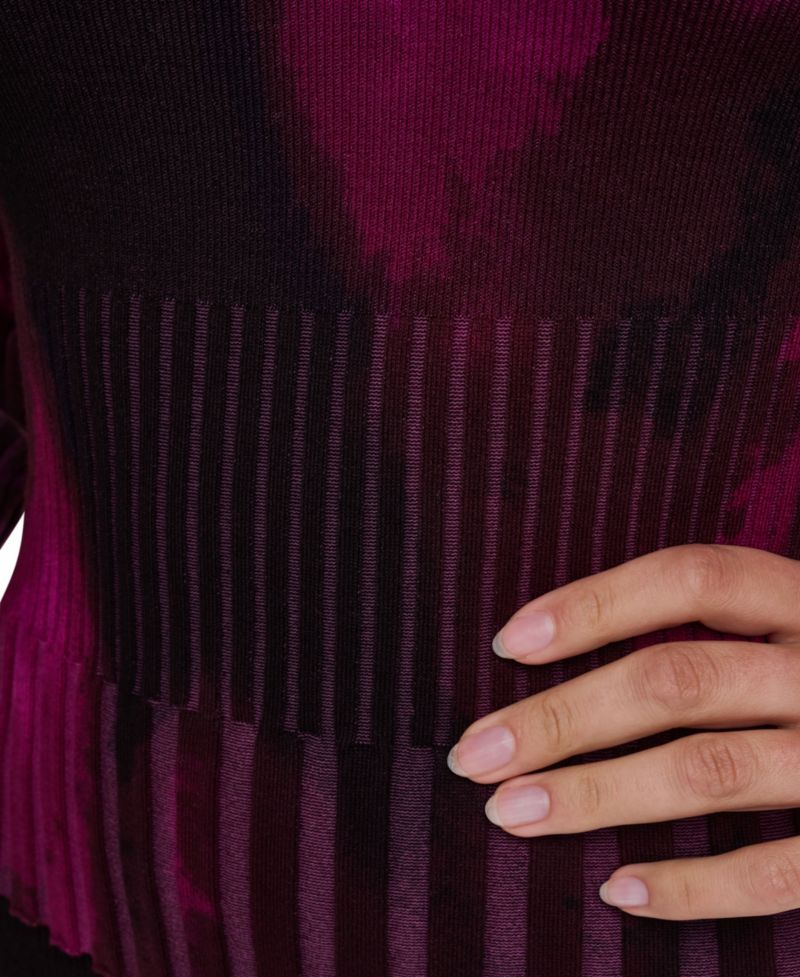 Women's Printed Mix-Rib Sweater
