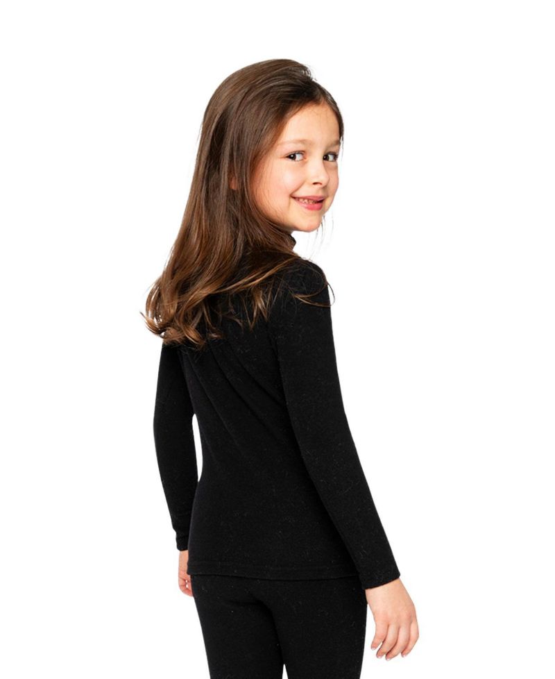 Big Girls 6-14 Brushed Rib Mock Neck Top