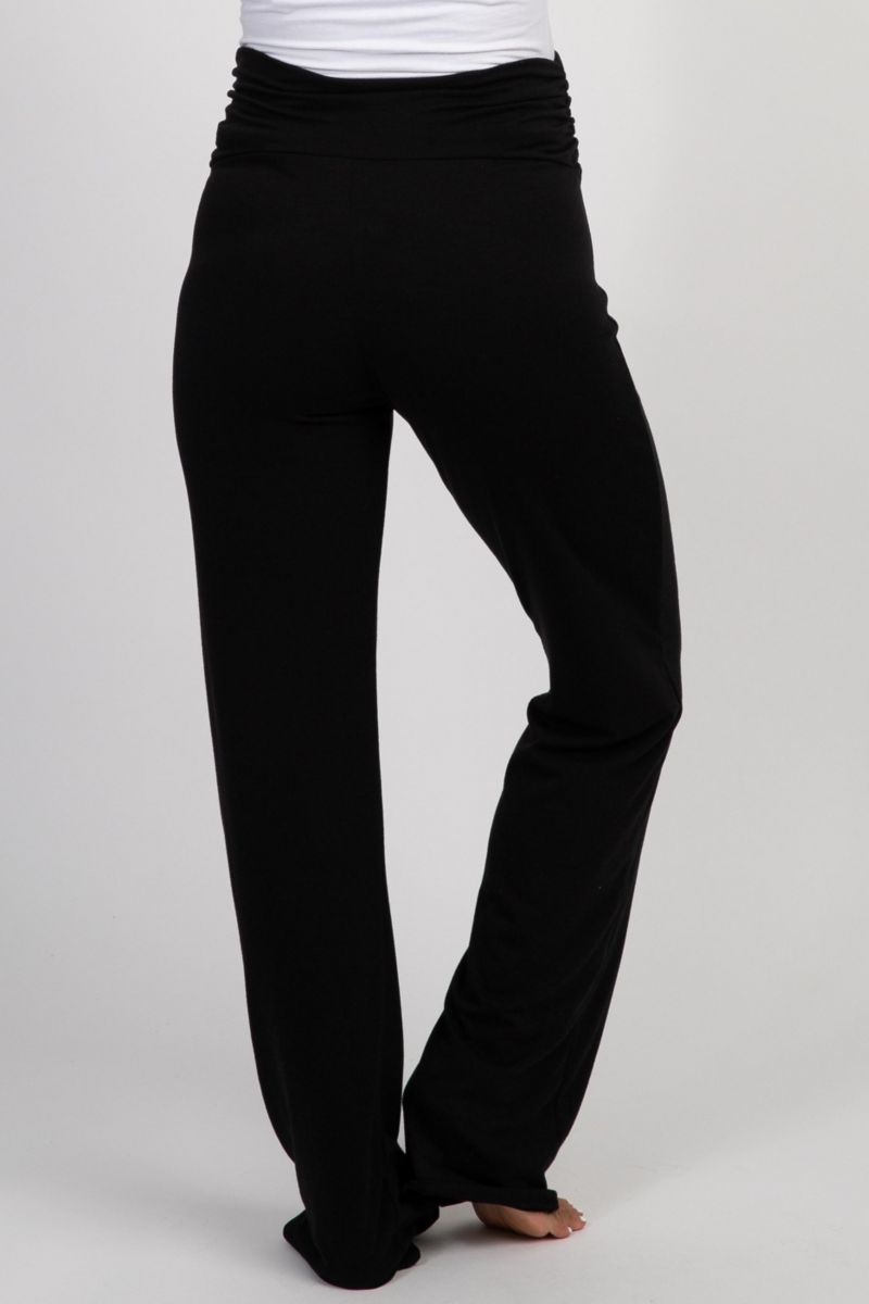 Women's Black Foldover Lounge Pants