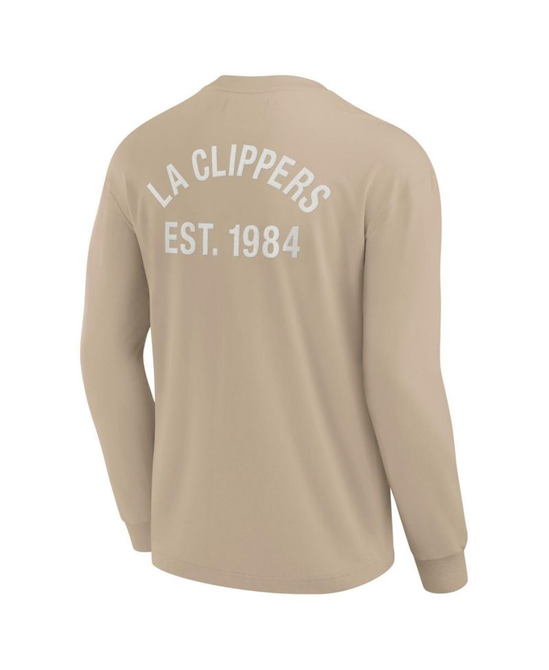 Men's and Women's Khaki LA Clippers Elements Super Soft Long Sleeve T-Shirt