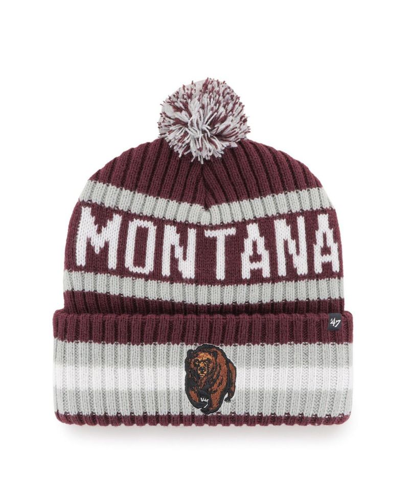 Men's Maroon Montana Grizzlies Bering Cuffed Knit Hat with Pom