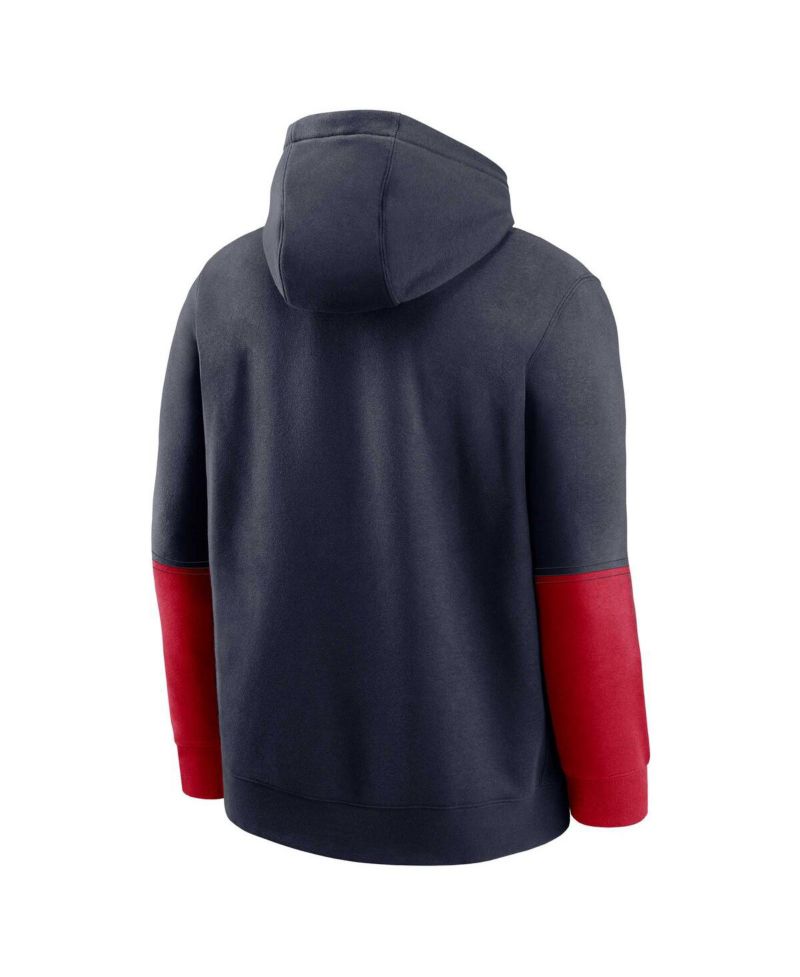 Men's Navy Ole Miss Rebels 2024 Sideline Club Fleece Pullover Hoodie
