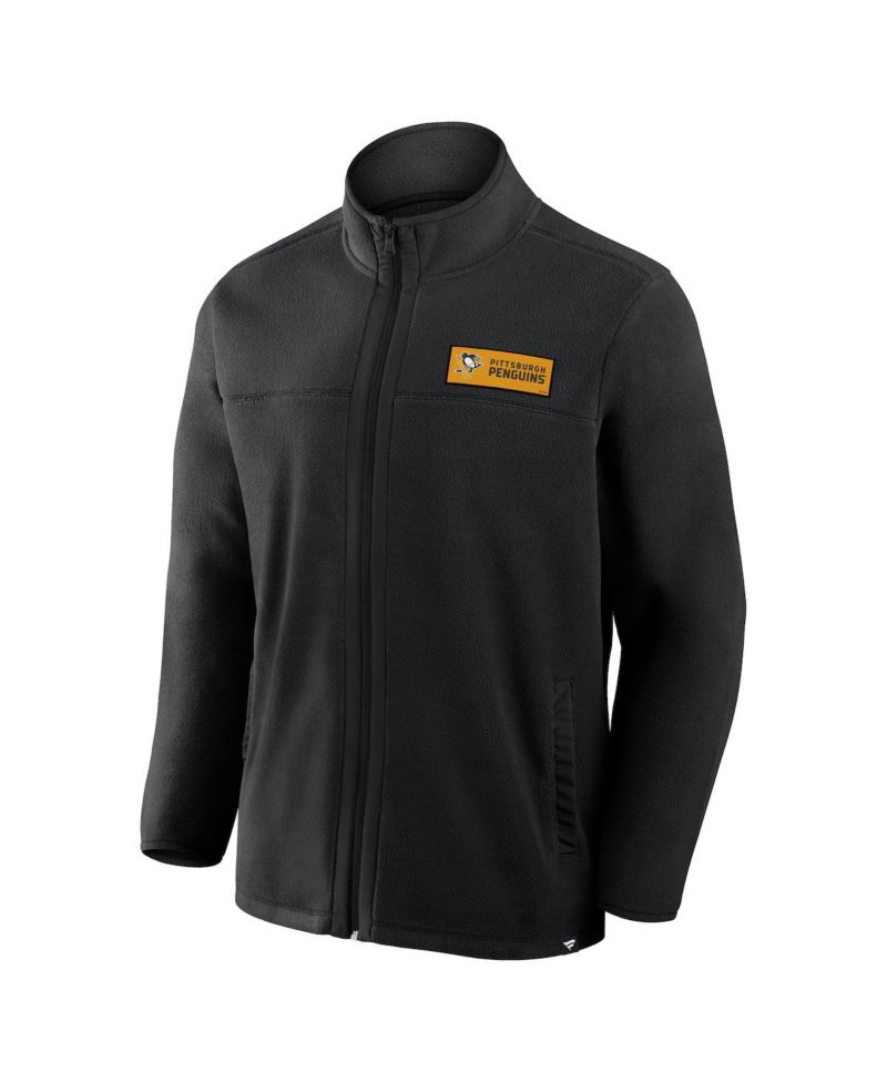 Men's Black Pittsburgh Penguins Home Ice Fleece Full-Zip Jacket
