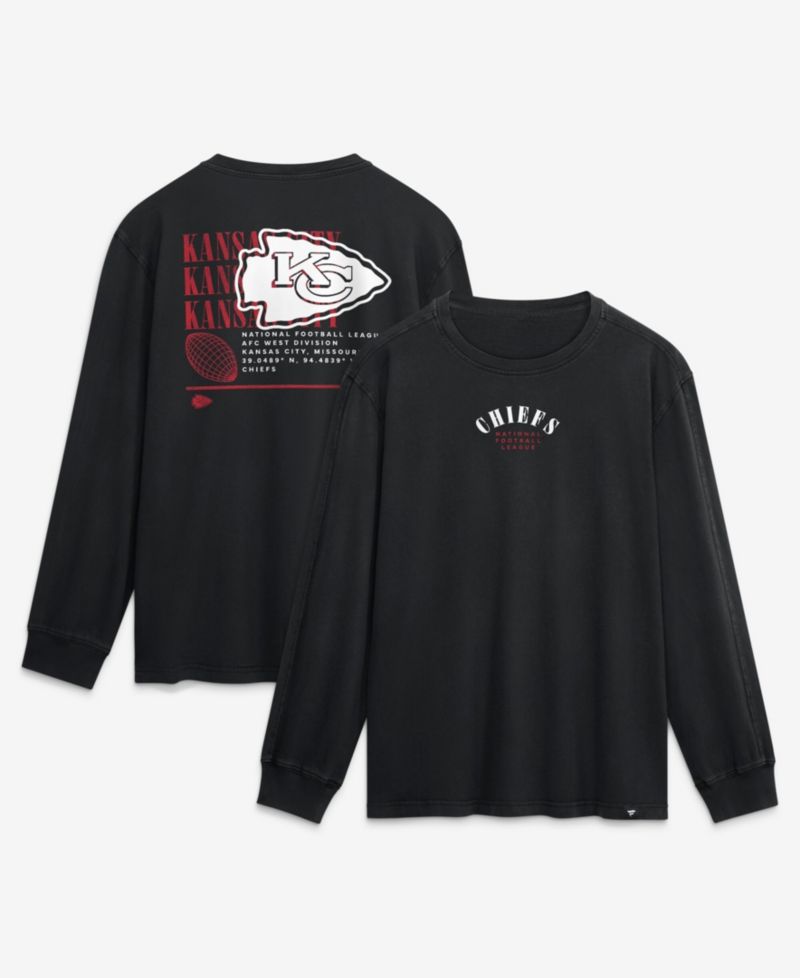 Men's Black Kansas City Chiefs Relaxed Fullback Drive Long Sleeve Fashion T-Shirt