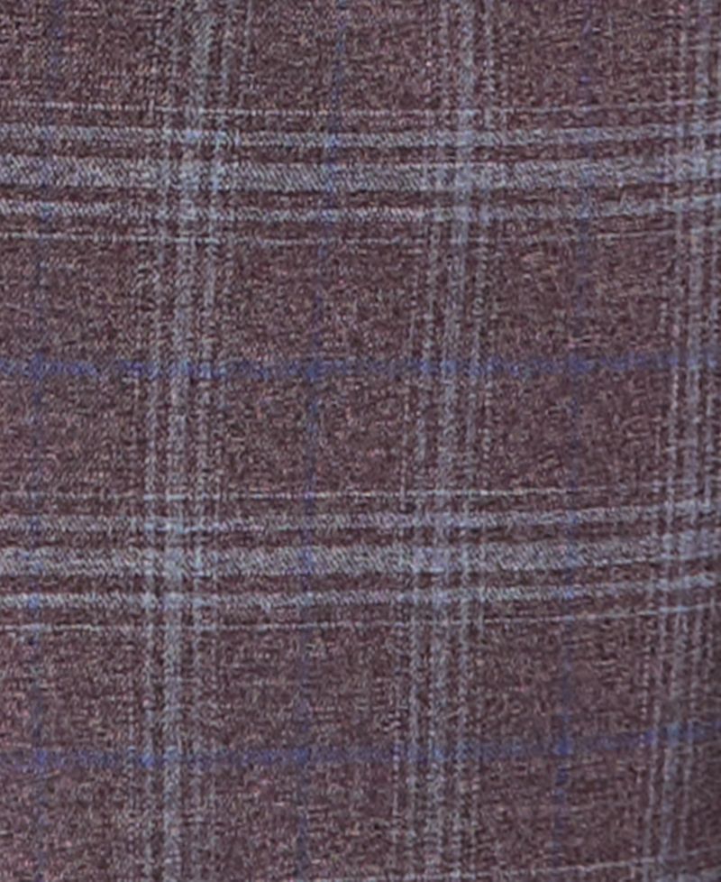 Men's Classic-Fit Burgundy Plaid Suit Separate Jacket