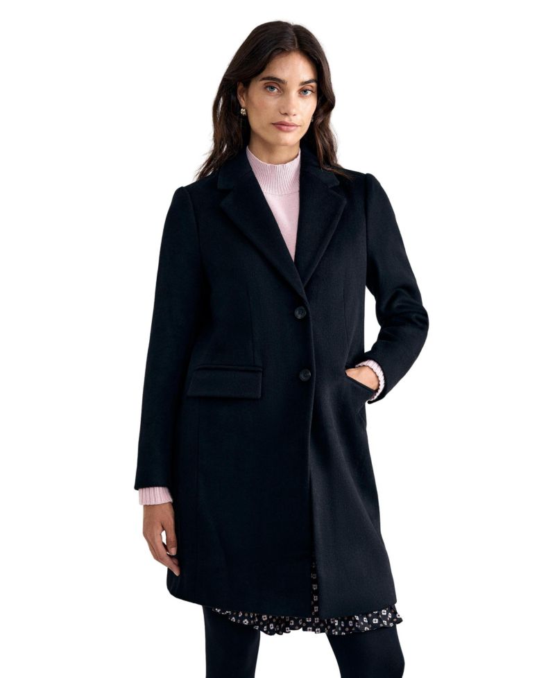 Women's Lydia Wool-Blend Structured Mid-Length Coat