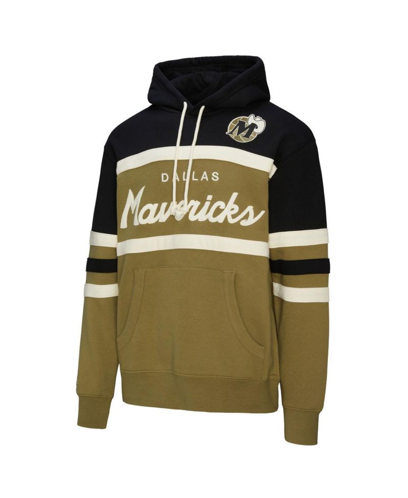Men's Olive Dallas Mavericks Double Clutch Head Coach Hoodie